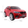 SUV BMW X6M XXL dla 2 dzieci Lakier Czerwony + Pilot + Ekoskóra